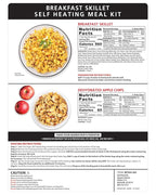 Heaven's Harvest Self-Heating Emergency Meal Kit (10 Year Shelf Life) — Tastier than MRE Meals & Ready-To-Eat in Minutes! Just add water to activate the “cooking” process. (Breakfast Skillet) (6-Pack)