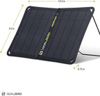 Goal Zero Venture 35 Portable Charger Power Bank with Nomad 10 Solar Panel Kit 9600mAH 18W USB-C Power Delivery Port, 2 USB Outputs IP67 Rating 50 Lumens Flashlight