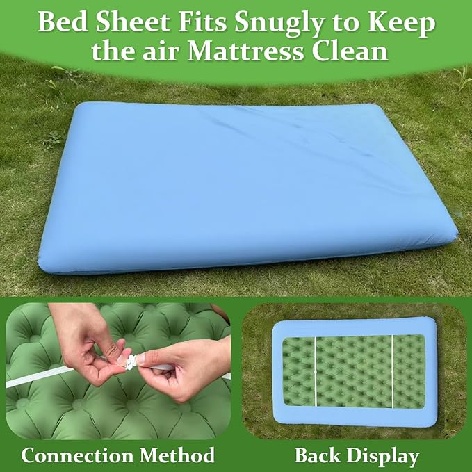 Double Sleeping Pad: Self Inflating Camping Pad Mattress for Backpacking & Outdoor Trips | 4" Thick for Ultimate Comfort | Lightweight & Compact | Sleeping Mats for Beachs, Hiking & Car Travel