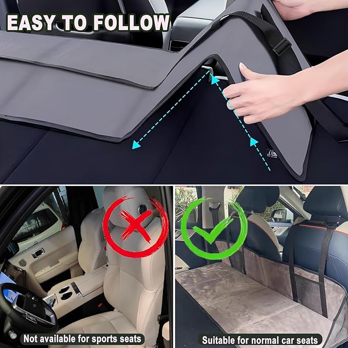Car Rear Seat Mattress Extension Plate, Portable Mattress for Sleeping, Foldable Back Seat Extender, Increase Travel Trunk Space and Car Bed Camping Space for SUV/Model Y/3