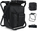 Portable Backpack Stool Cooler Chair for Adults Heavy Duty 350lbs, Lightweight Folding Detachable Large Camping Seat Backpack Cooler Chair for Fishing Hunting Travel
