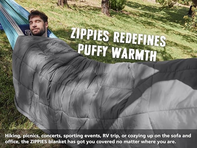 3M Thinsulate Insulation Puffy Camping Blanket for Cold Weather, Queen Size Warm Camping Quilt with Zipper, Waterproof Outdoor Sleeping Bag for Hammock, Cozy & Versatile Gift for Men and Women