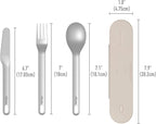 Bentgo Stainless Travel Utensil Set - Reusable 3-Piece Silverware Set with Carrying Case, High-Grade Premium Steel, BPA-Free Case, Eco-Friendly - Ideal for Travel, Camping, and Office Use (Sand)