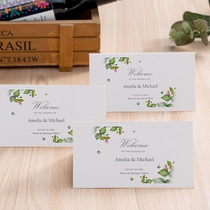 120 Pcs Premium Place Cards, 2x3.5in Small Tent Cards, Blank Fillable Banquet Seat Card, Name Card, Escort Cards, Table Card, Wedding Place Cards for Wedding, Table, Dinner Parties