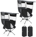 Nice C Camping Chair with Canopy, Compact Chair with Shade, Ultralight Umbrella Fishing Chairs, Portable Backpack Chairs, Lightweight, Travel, Picnic, Festival, Hiking, Sports (2 Pack Black)