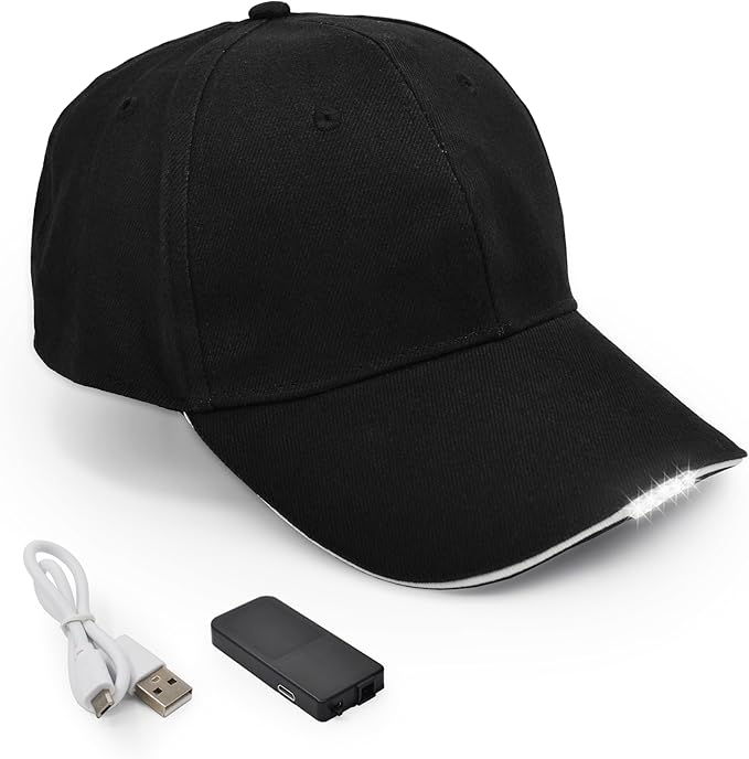 Hands Free Rechargeable LED Baseball Cap Hat for Outdoor Hip Hop Party Holiday