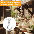 MIN CI 68Pack Super Strong Magnetic Hooks, 25lbs Heavy Duty Magnetic Hook for Hanging, Rare Earth Neodymium Magnet Hooks, for Cruise Ship Camping Grill Kitchen Fridge Garage Wall