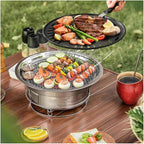 Multifunctional Charcoal Barbecue Grill, Household Korean BBQ Grill, Portable Camping Grill Stove, Tabletop Smoker Grill