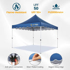 HOTEEL 10×10 Pop Up Canopy, UV 50+ and Waterproof Canopy Tent 10×10, Thickened Frame, Large Space Easy Pop Up Canopy, Outdoor Canopy for Weddings, Beaches, Parties, Patio (Blue)