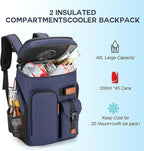 Insulated Cooler Backpack,33/45 Cans Multifunctional Double Deck Leakproof Cooler Bag with Sternum Strap,Large Capacity Lightweight Travel Camping Beach Backpack