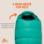Kelty Cosmic Ultra 20 Degree Sleeping Bag, 800 Dridown, Premium Thermal Efficiency, Soft to Touch, Large Footbox, Environmental and Health Friendly C0 and PFC-Free DWR, Compression Stuff Sack, & More