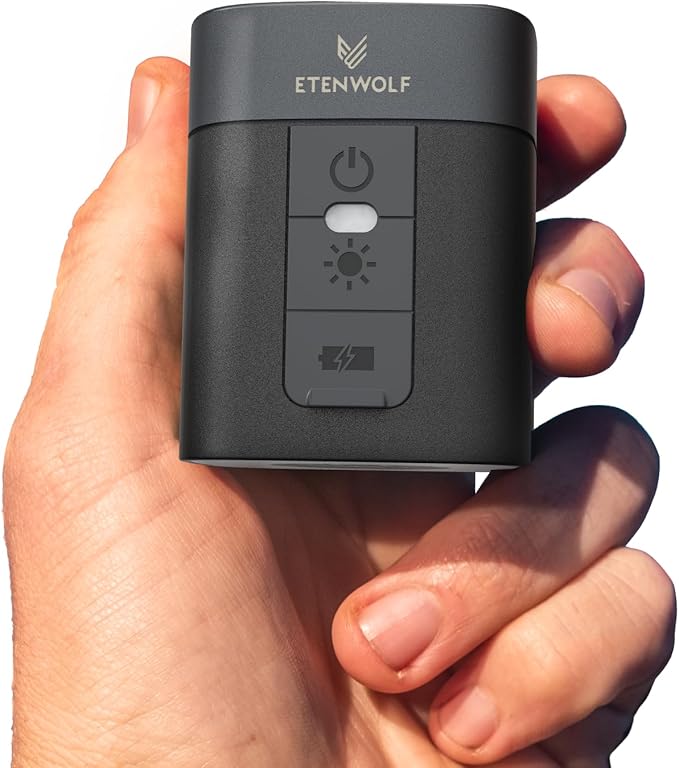 ETENWOLF AIR 3 Air Pump for Inflatables with 2600 mAh Battery & Camping Light, Ultra-Fast and Mini Electric Air Pump, Inflate Deflate for Air Mattress, Pool Floats, Vacuum Storage Bags
