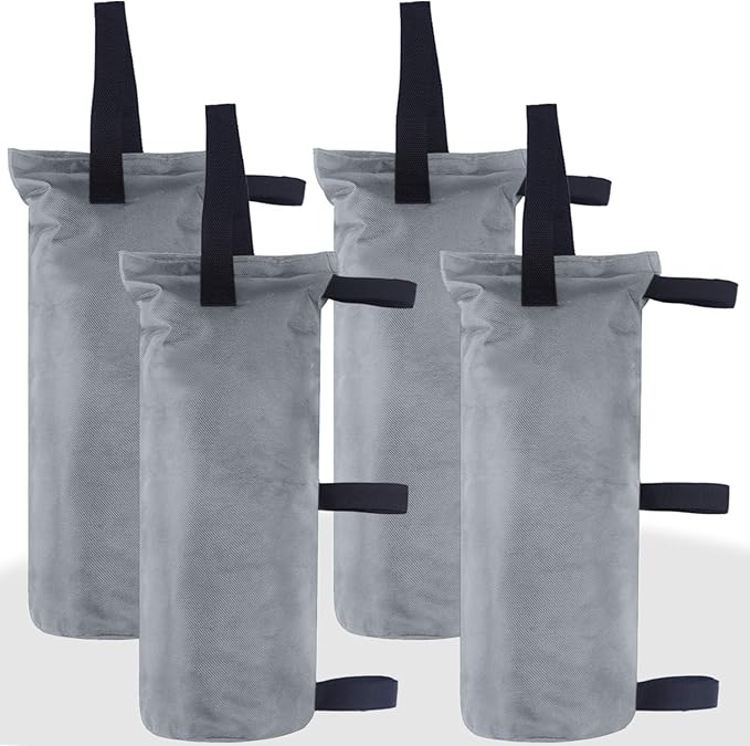 ABCCANOPY Canopy Weights Set of 4-100LBS Sand Bags for Pop up Tent, Weight Bags for Outdoor Gazebo, Trampoline, Pergola, Gray (Without Sand)