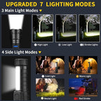 Rechargeable Flashlights High Lumens, 7Mode Super Bright Flashlight Powerful, Adjustable Tactical Flash Light High Powered, LED Flashlights for Home Emergency Hunting Camping Essentials Gear