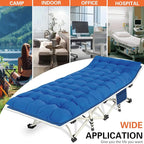 Camping Cots 2 Pack Camping Bed with Comfortable Mat Cots for Sleeping with Pad Heavy Duty Folding Bed 2 Person Sleeping Cot with Carry Bag Guest Cots for Adults Office Nap Vacation Outdoor Indoor