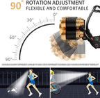 USB Rechargeable Headlamp 12000 Lumen Ultra Bright LED Work Headlight, 4 Modes Waterproof Head Lamp Best Headlamps for Adults, Camping, Outdoors & Hard Hat Work Zoomable Headlight (Gold)