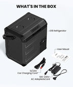 EENOUR D18 12 Volt Car Refrigerator, Portable Freezer 19Qt/18L Battery & Solar Powered Cooler 25W, -4~50℉, 12/24V DC, 110~240V AC, for 1-2 People, Short Trip, Truck (Battery Not Included) Black