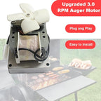 3.0RPM Auger Motor Parts Compatible with Traeger, Pit Boss, Camp Chef Wood Pellet Grills Smokers, Replacement AC120V 60Hz Universal Barbecue Feeding Gear