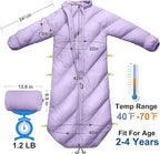 Walkable Toddler Sleeping Bags for Kids, Boys Girls (2T-4T) - Puffy Camping Sleeping Sack for Indoor, Outdoor, Travel, Sleepover, Slumber Party (up to 46 in)- Machine Washable, Lightweight