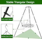Campfire Tripod for Cooking, Portable & Collapsible Camping Cooking Tripod Grill with Round Grate for BBQ Picnic Outdoor Cookware Party