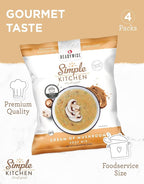 Simple Kitchen Cream of Mushroom Soup Mix - 17 Servings for Meal Prep, Vegetarian, Gluten Free, Dehydrated & Freeze Dried Survival Food for Camping Meals, Backpacking & Hiking, Survival Kit, Pack of 4