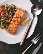 Dishwasher Safe,Silverware Set for 2 with Wooden Handles, 18/8 Stainless Steel, Suitable for VIP Gatherings, Camping Adventures