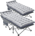 MOPHOTO Oversized Folding Camping Cot for Adults, 78" x 32" XXL Heavy Duty Sleeping Cots for Adults Portable Sleeping Bed Outdoor Camp Cot with Mattress for Home Camp Office Nap
