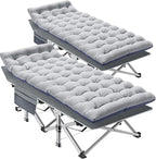 MOPHOTO Oversized Folding Camping Cot for Adults, 78" x 32" XXL Heavy Duty Sleeping Cots for Adults Portable Sleeping Bed Outdoor Camp Cot with Mattress for Home Camp Office Nap