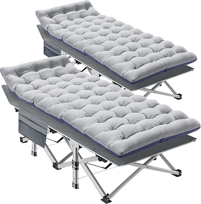 MOPHOTO Oversized Folding Camping Cot for Adults, 78" x 32" XXL Heavy Duty Sleeping Cots for Adults Portable Sleeping Bed Outdoor Camp Cot with Mattress for Home Camp Office Nap