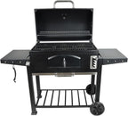 Grill Boss Charcoal Grill with Large 32-Inch Cooking Area - Includes Warming Rack, Side Shelves, Bottom Storage and Wheels for Outdoor BBQ, Tailgating, Camping & Backyard Grilling