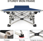 Camping Cot with Mattress Comfortable Cots for Sleeping Camping Bed Folding Cot Double Layer Oxford Heavy Duty with Carry Bag for Home Travel Outdoor Indoor