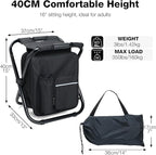 Portable Backpack Stool Cooler Chair for Adults Heavy Duty 350lbs, Lightweight Folding Detachable Large Camping Seat Backpack Cooler Chair for Fishing Hunting Travel