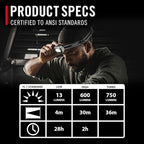 Coast RL10R 750 Lumen Rechargeable LED Headlamp with Variable Light Control and Rear Safety Signal