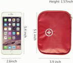 Portable Empty First Aid Bag, Mini Travel Medicine Pouch Double Zippers Handy Pills Pocket for Travel Home, Red