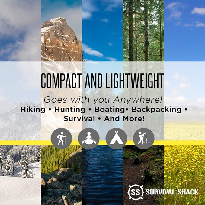 SharpSurvival Shack Emergency Survival Shelter Tent - 2 Person Mylar Tube Tent - Lightweight 8' x 5' All Weather Waterproof Shelter Conserves Heat - Reflective Tents for Camping/Hiking and More