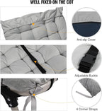 REDCAMP Folding Cot Pads for Sleeping Extra Thick, Soft Comfortable Velvet & Corduroy Cotton Camping Cot Mattress Pad for Backpacking Hiking, Black Blue Brown Grey 75x30 inches