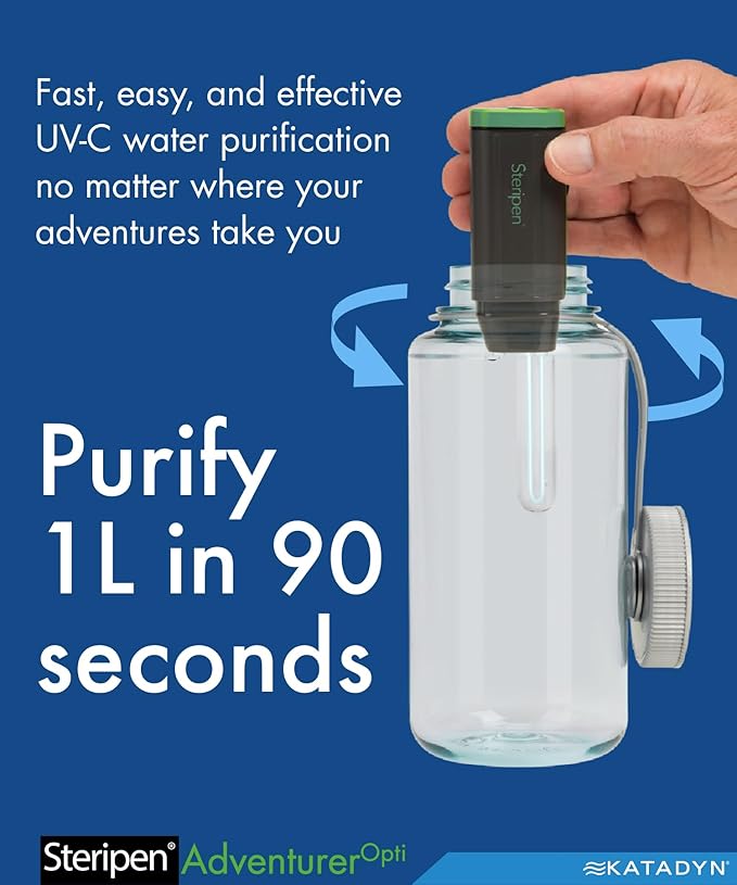 SteriPen Adventurer Opti UV Water Purifier for Backpacking, Camping & Travel