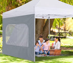 COOSHADE Instant Canopy SunWall 10x10 Canopy SideWall for Pop up Canopy Tent, 1 Pack Sidewall with Mesh Window Only, Grey