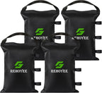 Sand Bags for Canopy Legs Empty Sandbags for Weight, Canopy Tent Weights Set of 4 Heavy Duty 1680D Pop Up Tent Weights Bags (Black, 150LBS)