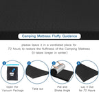 Memory Foam Camping Mattress Pad 3 Inch Thick, Portable Sleeping Pad with Waterproof Cover, Portable Roll Up Cot Mattress Pad Floor Mat for Travel Truck Bed Tent 72" x 24"x 3"