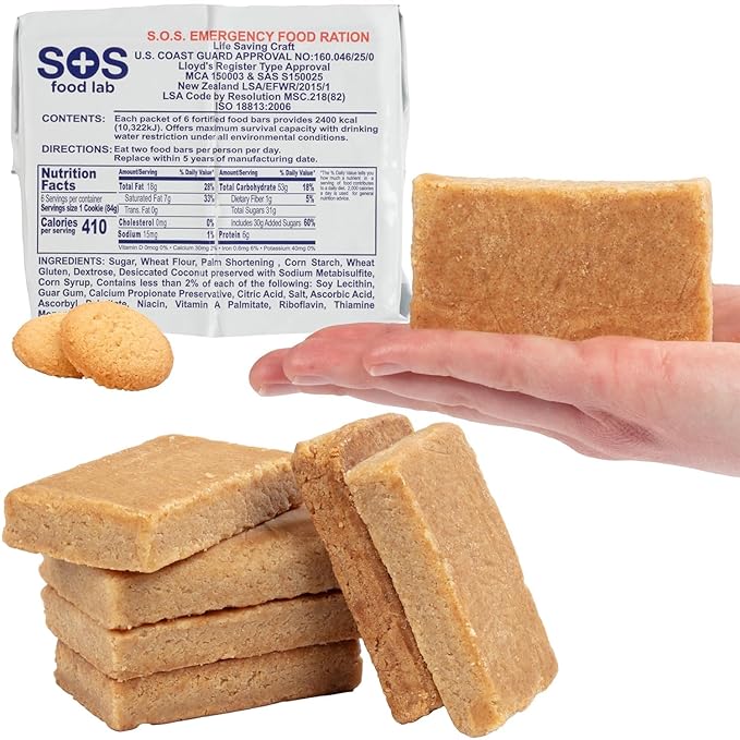 SOS Food Lab 2400 Calorie Emergency Food Bar – Case of 40 | 5-Year Shelf Life, Kosher Certified Survival Rations | High Energy Disaster Preparedness Supply for Camping, Hiking, Emergency Kits & Preppers
