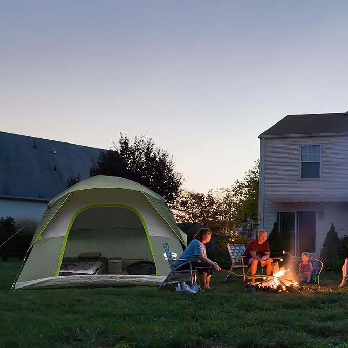 Tents for Camping 6 Person Tent Waterproof Windproof Double Layer Family Camping Tent, Easy Setup Dome Tent with Large Mesh Windows & Wider Door for Outdoor Camping & Hiking
