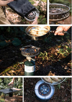 CAMPINGMOON Portable Propane Camping Canister Top Stove with Burner Grate Pot Stand PG-4/PG-4ST (Gas fuel not included)