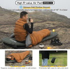 Camping Air Pad Graded 6.0 High R-Value 6 Insulation Warmth Comfort Compact Lightweight Air Mat Pump Bag Included Backpacking Climbing Outdoor Car Camping Inflatable Sleeping Pad