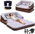 Full Size Inflatable Sofa Bed with Air Pump,2-in-1 Blow-Up Couch and Folding Air Mattress Bed for Home,Camping,and Guests
