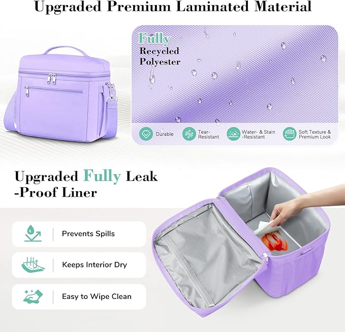DALINDA Lunch Bag Cooler Bag Lunch Box for Women Men, Insulated Leak Proof LunchBox Lightweight for Picnic,Grocery,Beach,Camping,Travel,Work
