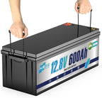 12V 600Ah LiFepo4 Battery Rechargeable Lithium Batteries with 200A BMS, UP to 5000+ Deep Cycles, Perfect for Boat, Marine, RV, Solar, Trolling Motor