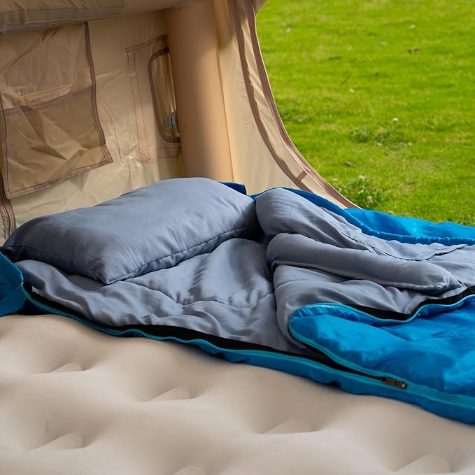 Adult Sleeping Bag with Pillow Comfortable Durable & Waterproof Lightweight for Adults Kids Spring Summer Autumn 3 Seasons Travel Camping Outdoor