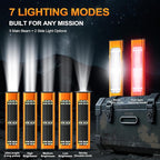 Solar/Rechargeable Flat Flashlights, 900 Lumens EDC Tactical Flashlight, Multi Function LED Small Flashlight, 7 Modes IP65 Waterproof for Home, Camping,and Emergency Use (Orange)