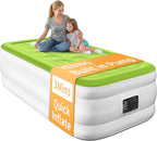 YENING Twin Size Air Mattress with Built in Pump Raised Single Inflatable Bed Blow up Mattressith Camping Airbed 18 Inch Tall